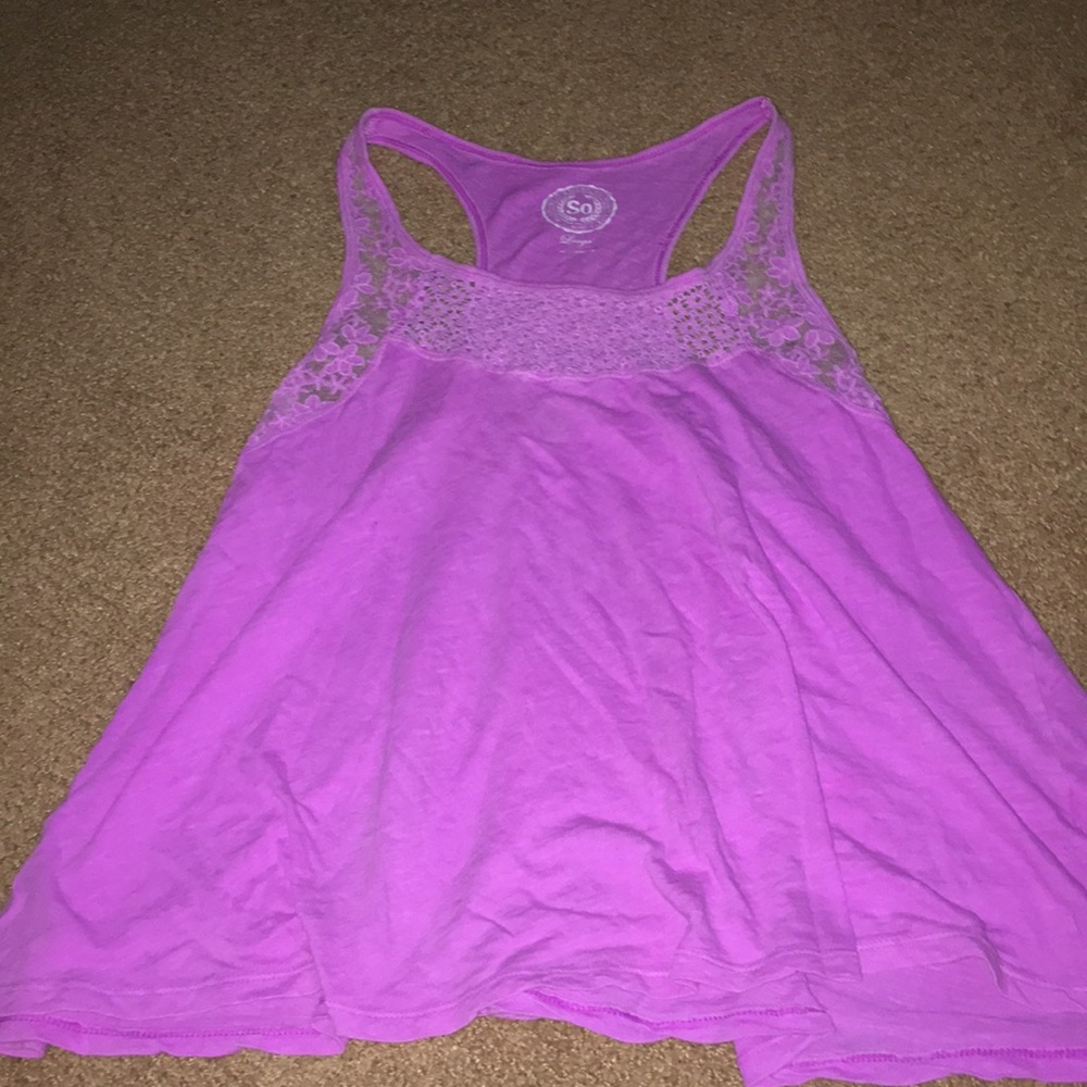 SO purple detailed tank top